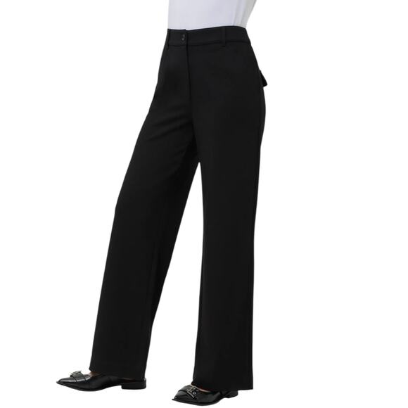 NWT Anatomie Solstice Wide Leg Pants Black Knit Trousers Sz Small - Picture 2 of 9
